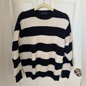 Brandy Melville Striped Navy and White Oversized Sweater
